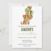 ミニマリストLeopard誕生日パーティー招待 招待状 (正面)