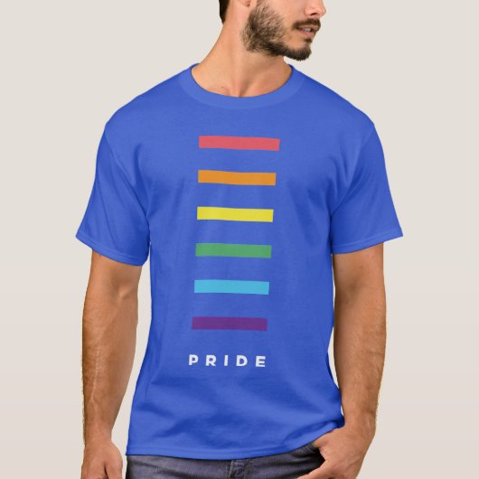 ミニマリストLGBTQ Prideフラグ レトロ Tシャツ (正面)