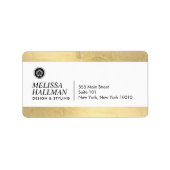 ミニマリストLuxeフローラロゴデザイナーフェイク金ゴールド ラベル (正面)