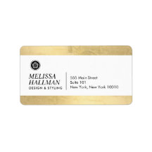 ミニマリストLuxeフローラロゴデザイナーフェイク金ゴールド