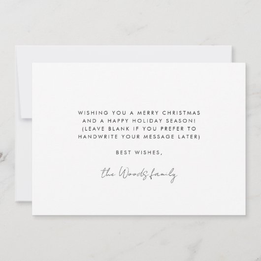 ミニマリストMerry Christmasフェスティバル写真カード シーズンカード (裏面)