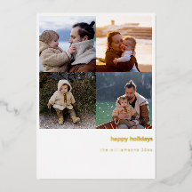 ミニマリストMerry Christmas はっきりした 4 Photo Grid金ゴールド