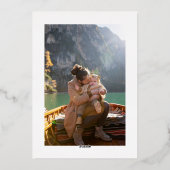 ミニマリストMerry Christmas はっきりした 4 Photo Grid金ゴールド 箔シーズンカード (裏面)