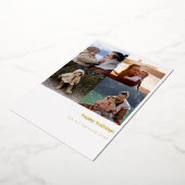 ミニマリストMerry Christmas はっきりした 4 Photo Grid金ゴールド 箔シーズンカード (回転した状態)