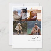 ミニマリストMerry Christmas はっきりした Four Photo Grid シーズンカード (正面)