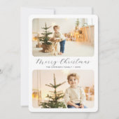 ミニマリストMerry Christmas モダン 2枚の写真 シーズンカード (正面)