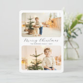 ミニマリストMerry Christmas モダン 2枚の写真 シーズンカード (スタンド正面)