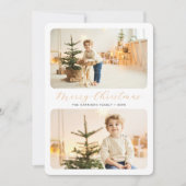 ミニマリストMerry Christmas モダン 2枚の写真 シーズンカード (正面)