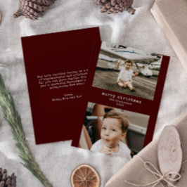 ミニマリストMerry Christmas 2フォトホリデーカード シーズンカード