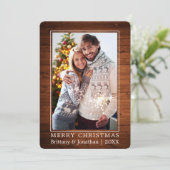 ミニマリストMerry Christmas Coule Photo Wood シーズンカード (スタンド正面)