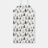 ミニマリストMerry Christmas & Family Name Green ギフトタグ (裏面)