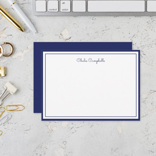 ミニマリストMidnight Blue, 2縁ど, 署名 ノートカード