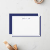 ミニマリストMidnight Blue, 2縁ど, 署名 ノートカード (正面/裏面インサイチュ)