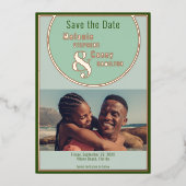 ミニマリストMint Green with foil日付カードを保存 箔シーズンカード (正面)