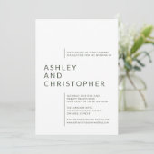 ミニマリストMoss Green Isolated 結婚 Names 招待状 (スタンド正面)