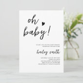 ミニマリストOhベビーベビーシャワー招待状 招待状 (スタンド正面)