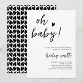 ミニマリストOhベビーベビーシャワー招待状 招待状 (正面/裏面)