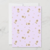 ミニマリストOhベビーラベンダーベアーベビーベイビーシャワー 招待状 (裏面)