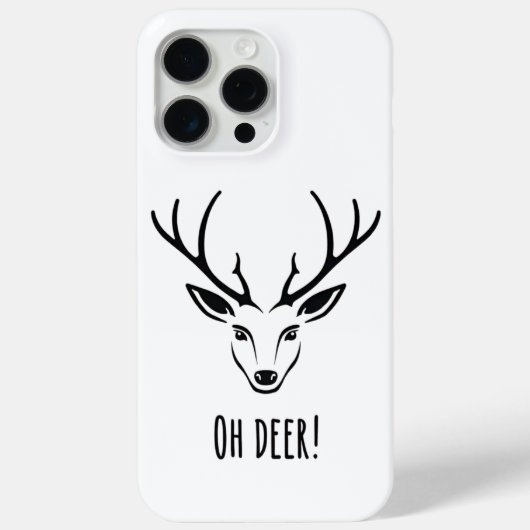 ミニマリストOh Deer+トナカイiPhone 15 Pro Maxケース Case-Mate iPhoneケース (裏面)