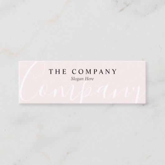 ミニマリストPastel Pink Typoミニ名刺 スキニー名刺 (正面)
