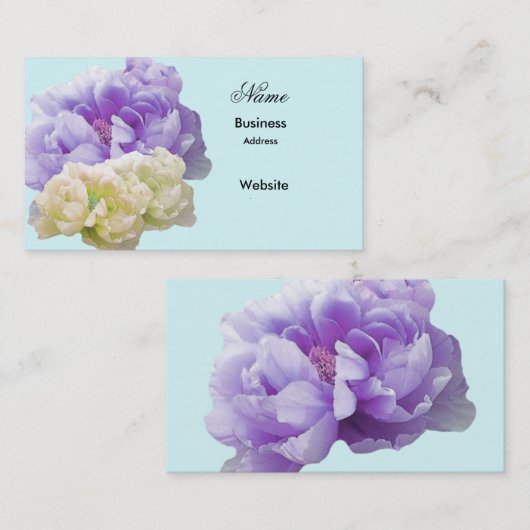 ミニマリストPeonies名刺 名刺 (正面/裏面)