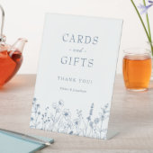 ミニマリストPeriwinkleワイルドフラワーカードとギフト 台座サイン (インサイチュ)