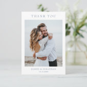 ミニマリストPeriwinkle Wildflower Photo 結婚's サンキューカード (スタンド正面)