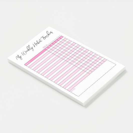 ミニマリストPink Weekly Clusion Trackerポストイットノート ポストイット (アングル)