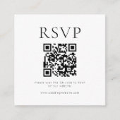 ミニマリストQRコードウェディングRSVP エンクロージャーカード (正面)
