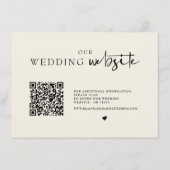 ミニマリストQRコードフォト結婚式詳細同封カード エンクロージャーカード (正面)