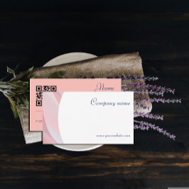 ミニマリストQRコードライトピーチ名刺 名刺