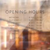 ミニマリストQRコード営業時間ブラック ウィンドウサイン (シート2)