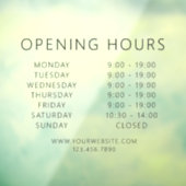 ミニマリストQRコード営業時間 ブラック ウィンドウサイン (シート3)