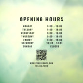 ミニマリストQRコード営業時間 黒 ウィンドウサイン (シート3)