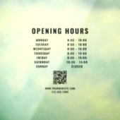 ミニマリストQRコード店舗営業時間 黒 ウィンドウサイン (シート3)