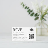 ミニマリストQRコード食生活プレファレンス卒業RSVP エンクロージャーカード (スタンド正面)