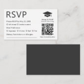 ミニマリストQRコード食生活プレファレンス卒業RSVP エンクロージャーカード (正面/裏面)