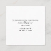 ミニマリストQuillペンのアウトライン公証人シンプル スクエア名刺 (裏面)