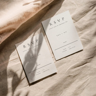ミニマリストRSVPカードと食事の選択 出欠カード