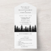 ミニマリストRSVP付きシック結婚白黒 オールインワン招待状 (内側)