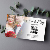 ミニマリストrsvp qrコード結婚式の日の暗い写真 エンクロージャーカード