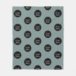 ミニマリストSageカラーカスタム会社ロゴ フリースブランケット