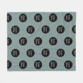 ミニマリストSageカラーカスタム会社ロゴ フリースブランケット (正面(横))