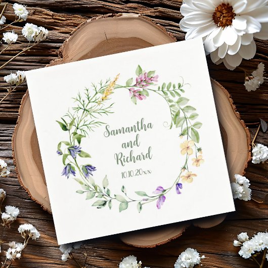 ミニマリストSageフローラ結婚リース スタンダードカクテルナプキン