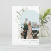 ミニマリストSageフローラArch Photo 結婚's サンキューカード (スタンド正面)