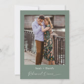 ミニマリストSage写真フローラリハーサルディナー 招待状 (裏面)