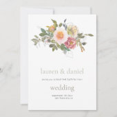 ミニマリストSage Greenフローラ結婚QR セーブザデート (正面)