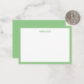 ミニマリストSage Green独身の、縁どパーソナライズ ノートカード (正面/裏面インサイチュ)