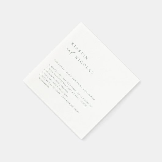 ミニマリストSage Green結婚のおもしろいファクトナプキン スタンダードカクテルナプキン (角)