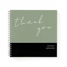 ミニマリストSAGE GREEN AND BLACK THANK YOU JOURNAL